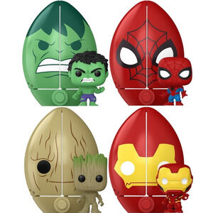 4pk Funko Pocket Pop Egg Marvel Avenger Mini Figure Groot Ironman Spiderman Hulk